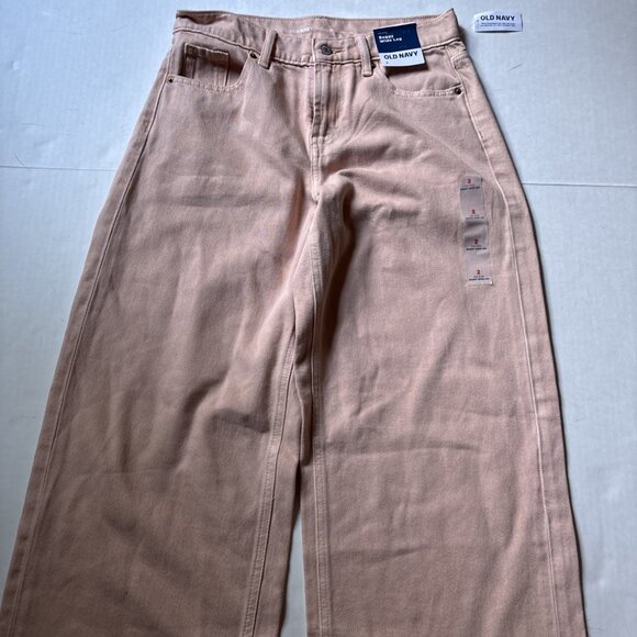 Old Navy Women’s Pink Mid Rise Baggy Wide Leg Jeans Size 2 NWT - Picture 7 of 9